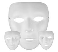 3 pezzi maschera di Halloween a pieno facciale due dimensioni maschera bianca per uomo donna fai da te mascherata in bianco semplice per costume romanzo, progetti artistici cosplay, teatro, 7, 1x