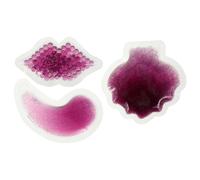 3 Pezzi Maschera Gel per Occhi e Labbra, Terapia Caldo Freddo, PVC | Forma a Labbra, Colore Porpora, per Occhi e Viso, Uso in Studi Medici e Fiere della Salute