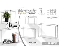 3 PEZZI MENSOLE DA PARETE 28/24/18CM CUBO MENSOLA QUADRATA MODERNA METALLO