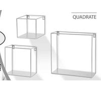 3 PEZZI MENSOLE DA PARETE h30-20-15CM CUBO MENSOLA QUADRATA METALLO BIANCHE