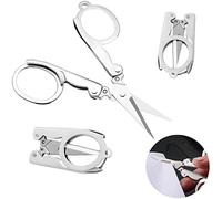 3 Pezzi Mini Forbici Pieghevoli, Forbici da Viaggio Forbice in Metallo Folding Scissors, Forbici Portatili Forbici Pieghevoli in Acciaio Inox Forbici Artigianali per Carta/Campeggio/Pesca/Ufficio