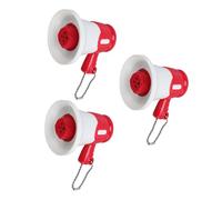 3 Pezzi Mini Megafono Giocattolo, Divertente Altoparlante Musicale con Canzoni Incorporate Gioco di Ruolo Prop Microfono per Bambini Gioco Festa (Rosso)