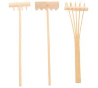 3 Pezzi Mini Rastrello da Tavolo per Sabbia, Set Tre Pezzi in Bambù | Decorazione Feng Shui per Casa e Ufficio, e Inodore, Beige Naturale, per Yoga e Meditazione