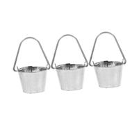 3 Pezzi Mini Secchielli Metallo per Accessori per Arredamento Case Fatati per Composizioni Floreali e Decorazioni Microlandscape