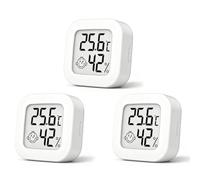 3 Pezzi Mini Termometro Igrometro Digitale, Termometro Igrometro Interno | Interno Carino Termometro Portatile per Casa Terrario Camera da Letto Bambino Incubatrice Cantina, Bianchi