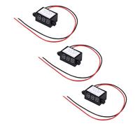 3 Pezzi Mini Voltmetro Digitale Dc 3,0-30v a Due Fili per Pannello | Display LED a Tre Cifre, Precisione 3%, Vite di Calibrazione Posteriore, Plastico Nero