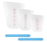3 Pezzi Misurini in Silicone Resina Epossidica 500ml/250ml/125ml Misurino in Resina, con Scala Trasparente con Bastoncini Tazze Misurino in Silicone per Stampi, Fai da Te, Artigianato, Cucina
