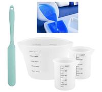 3 Pezzi Misurini Silicone con Scala,100/250ml Bicchieri Dosatori per Resina