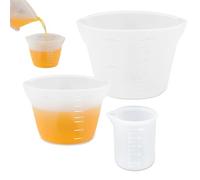 3 Pezzi Misurino in Resina Epossidica, 100ml/250ml/500ml Misurino in Silicone con Doppia Scala Riutilizzabili, Antiaderenti, per Stampi Resina Epossidica, Fai da Te, Laboratorio, Cucina