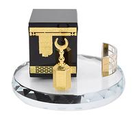 3 Pezzi Modello in Miniatura della Torre Dell'orologio Kaaba Dorata in Cristallo Musulmano, Set di Modelli Caaba Dorato in Cristallo Musulmano, Souvenir di Artigianato Per Edifici Islamici Decorazioni