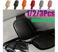 3 pezzi molletta universale per occhiali da sole per parasole auto, Portaocchiali auto, Accessori per interni auto, molletta per occhiali da sole alla moda in pelle PU magnetica, molletta per occhiali