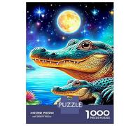3 Pezzi Moonlit Alligators Set Di Biancheria Da Letto Stampa 3d in Microfibra Con Chiusura A Strappo Moonlit Swamp Crocodile Per Tutte Le Stagioni Per Ragazzi E Ragazze 38x26cm/1000pcs