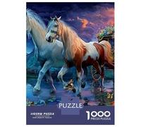 3 Pezzi Moonlit Horse Carriage Set Di Biancheria Da Letto Con Stampa 3D Morbida Microfibra Con Chiusura A Strappo Two Horses in Water Decorazione Per La Camera Da Letto Per Bambini,Ragazzi E Ragaz 38x