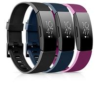 [3 pezzi] morbidi cinturini in TPU compatibili con Fitbit Inspire 2 / Fitbit Inspire HR/Fitbit Inspire/Fitbit Ace 2 cinturini sportivi impermeabili per Fitbit Inspire HR (05 nero/viola/blu navy, L)