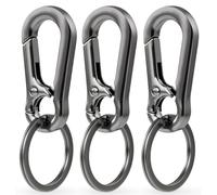 3 Pezzi Moschettone Portachiavi,Portachiavi Moschettone,Moschettoni Portachiavi,Moschettone Chiavi,Gancio Portachiavi,Mini Moschettone Portachiavi,Moschettone Piccolo Per Auto Chiave,Grigio-Nero