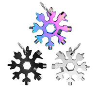 3 pezzi Multi-Tool,Multi attrezzo,Multi-Tool in Acciaio Inox,Snowflake Attrezzo,Multi Attrezzo in Acciaio Portatile,Keychain Multitoo,lStrumento Fiocco di Neve,Multi-tool Key (C)