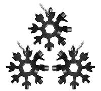 3 pezzi Multi-Tool,Multi attrezzo,Multi-Tool in Acciaio Inox,Snowflake Attrezzo,Multi Attrezzo in Acciaio Portatile,Keychain Multitoo,lStrumento Fiocco di Neve,Multi-tool Key (F)
