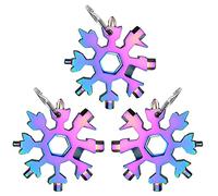 3 pezzi Multi-Tool,Multi attrezzo,Multi-Tool in Acciaio Inox,Snowflake Attrezzo,Multi Attrezzo in Acciaio Portatile,Keychain Multitoo,lStrumento Fiocco di Neve,Multi-tool Key (B)