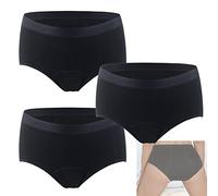 3 Pezzi Mutande Donna Taglie Forti Mutande Assorbenti Donna Ciclo Slip Riutilizzabile Lavabile Intimo Donna Mutandine per Il Periodo Mestruale per Incontinenza Urinaria,4XL,Black