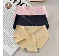 3 pezzi Mutandine sottili e sexy di colore unito per donne, biancheria intima senza cuciture a vita media, slip di chiffon per donne L,M,S,XL,XS,XXLColore unicoTessuto in maglia