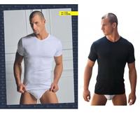 2 T-SHIRT NAVIGARE cotone caldo m/m scollo a V stretta Tg 3/S BIANCO art.112