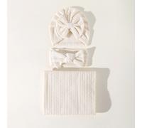 3 pezzi neonato cappello & Cerchietti per capelli & Coperta fasciante Set 0-6MTessuto