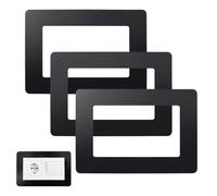 3 pezzi nero interruttore luce circonda, autoadesivo acrilico presa surround piastra per prese doppie, piastre di copertura decorative quadrate 14,6 x 8,6 cm