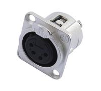 3 pezzi - NEUTRIK XLR 4 Poli NC4FDL-1: Presa da Incasso Professionale in Metallo