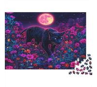 3 Pezzi Night Panther Set Di Biancheria Da Letto Stampa 3d Morbida Microfibra Con Chiusura A Strappo Fantasy Floral Art Style Per Tutte Le Stagioni Per Bambini,Ragazzi E Ragaz 38x26cm/1000pcs