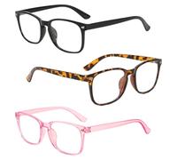 3 Pezzi Occhiali Anti Luce Blu Donna e Uomo, Occhiali Filtro Luce Blu Blocker non Graduati Vintage, Filtro Anti Luci Blue Anti-Fatica, Blue Light Protection Glasses per Gaming, Lavorare, Tablet