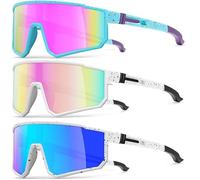 3 pezzi occhiali rapidi, occhiali da sole sportivi, occhiali da ciclismo polarizzati da uomo e da donna, occhiali da ciclista, protezione UV 400, antivento, per bici da corsa, ciclismo, sci, rava