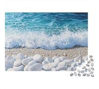 3 Pezzi Ocean Wave Crash Set Di Biancheria Da Letto Stampa 3d in Microfibra Con Chiusura A Strappo Beach Stone Texture Art Per Tutte Le Stagioni Per Ragazzi E Ragazze 52x38cm/1000pcs