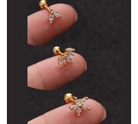 3 pezzi Orecchini di cartilagine per donne, orecchini a bottone in acciaio inossidabile CZ Forward Helix Tragus Daith Gioielli piercing con zirconi cubici Tagli UnicaAcciaio inossidabile