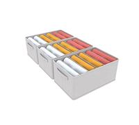 3 Pezzi Organizer Armadio Cassettiera per Jeans Organizer per cassetti impilabile e robusto Contenitori per armadio salvaspazio più spessi Scatole Portaoggetti con 6 Scomparti per Jeans, Maglione