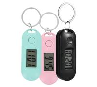 3 Pezzi Orologio Digitale Portachiavi Mini Luce LED, Nero, Silenzioso | Plastica, Display Luminoso a Bassa Luce, per Ufficio e Passeggiate Notturne, per Cerniere e Borse