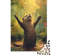 3 Pezzi Otter in Forest Set Di Biancheria Da Letto Con Stampa 3D in Microfibra Copripiumino Con Cerniera Bear in Magical Forest Decorazione Per La Camera Da Letto Per Bambini,Ragazzi E Ragaz 52x38cm/1