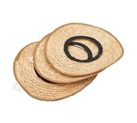 3 Pezzi Paglia Cappello Parasole 45x43,5x0,8cm, per Casco di Sicurezza | Bordo Ampio, Elastico Integrato, Si Fissa senza Attrezzi, per Lavoratori, Ispezioni sul Campo e Trekking Colore Casuale
