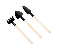 3 pezzi pala da giardino rastrello vanga strumenti bonsai set manico in legno for fiori piante in vaso attrezzi da giardino attrezzi da diserbo(Ivory)