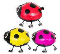 3 Pezzi Palloncini A Forma di Coccinella, palloncini animali coccinella, XXL Palloncini decorativi a forma di coccinella, Palloncini Animali da Cartone Animato, per feste di compleanno
