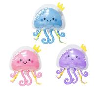 3 Pezzi Palloncini Meduse Palloncini di Jellyfish Cartone Animato Gigante Foglio di Alluminio Palloncino per Bambini Compleanno Festa a Tema Oceano