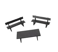 3 Pezzi Panchina Miniatura Casa delle Bambole Tavolo Camping Miniatura Accessori Mobili PLA Decorazione Realistica Adatta per Giardino delle Fate MICR, Scrivania E Sedia