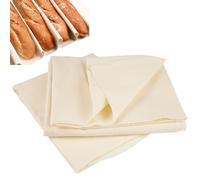 3 Pezzi Panno Lievitazione Pane,75x45 cm Telo di Lino Lievitazione,Panno del Panettiere per Preparazione e Fermentazione Dell'Impasto,Telo di Lino per Cuocere Il Baguette,Pane,Pasticcini