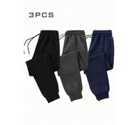 3 pezzi Pantaloni Capri da uomo per sport all'aperto, pantaloni da corsa con tasche a luna, adatti per fitness, viaggio, sport. Disponibili in più colori, adatti per tutte le stagioni. Primavera L,M,S