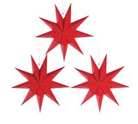 3 Pezzi Paper Star Lantern Stelle Pendenti di Natale 3D da Appendere 9 Punti Origami per Matrimoni Compleanni Feste Decora Soggiorno, 30 cm
