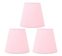 3 Pezzi Paralume 3,5 X 5,5 X 5,1 Pollici Moderno Paralume in Tessuto a Forma di Botte Copertura Paralume Per Lampadari a Candela E14(Rosa pallido)