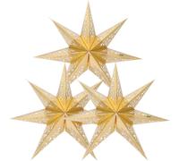 3 Pezzi Paralume a Sette Punte Stella, Lanterna in Cartone Bianco | Forma Cava Decorativa, Non Facile da Deformare, per Corridoio e Camera da Letto, Natale e Capodanno