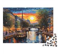 3 Pezzi Paris Canal Scene Set Di Biancheria Da Letto Stampa 3d in Microfibra Con Chiusura A Strappo Impressionist Cityscape Decorazione Per La Camera Da Letto Per Ragazzi E Ragazze 70x50cm/1000pcs