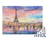 3 Pezzi Paris Skyline Set Di Biancheria Da Letto Stampa 3d in Microfibra Con Chiusura A Strappo Watercolor Scenic View Decorazione Per La Camera Da Letto Per Bambini,Ragazzi E Ragaz 52x38cm/1000pcs