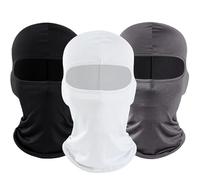 3 Pezzi Passamontagna, Skimask per Uomo e Donna Balaclava Nero+Bianco+Grigio, Maschera di Protezione UV Estiva, per Il Ciclismo Maschile o Varie attività All'Aperto per Garantire La Protezione UV.