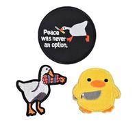 3 Pezzi Patch Toppe Ricamata Toppe Anatra Militare Toppa Termoadesiva Per Bambini Adesivo Magico Oca Anatra Con Coltello Toppe Divertenti Toppe Termoadesive